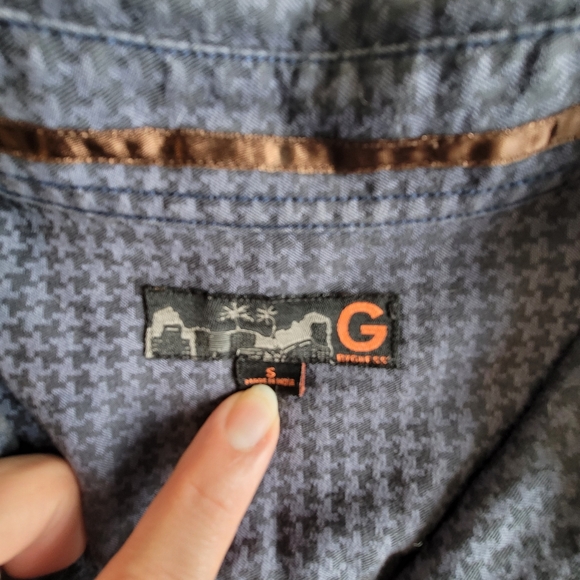 Guess Long Sleeve Pattern Print Button-up Dress Shirt Men's Size Small - Picture 9 of 12